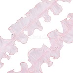 5 Yards Pleated Organza Ribbon, Ruffled Ribbon with Plastic Beads, Garment Accessories, Pink, 4-3/8~5-1/2 inch(110~140mm)(OCOR-GF0002-33A)