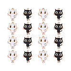 60Pcs 2 Colors Light Gold Alloy Enamel Pendants, Halloween, Cadmium Free & Lead Free, Cat, Light Gold, 19x14~14.5x1.5~2mm, Hole: 1.4~1.8mm, 30pcs/color(ENAM-CJ0001-68)