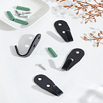 Iron Wall Mounted Coat Hook Hangers, Black, 54x28x21mm(AJEW-WH0348-684)