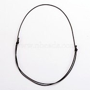 Korea Waxed Polyester Cord Necklace Making, Black, 14.17~28.35 inch(36~72cm), 1.5mm(AJEW-PH00620-01)