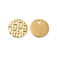 Ion Plating(IP) 304 Stainless Steel Charms, Flat Round Charm, Real 14K Gold Plated, 8x0.5mm, Hole: 1mm(STAS-Q215-09G)