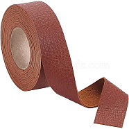 PU Leather Cord, for Leathercraft, Flat with Lychee skin Pattern, Camel, 25x1.8mm, about 2.73 Yards(2.5m)/Roll(LC-WH0008-01A)