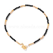 Natural Spinel Beaded Bracelets, Glass Seed Beaded Bracelets for Women, 7-1/8 inch(18cm)(PW-WG6221C-06)