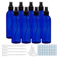 DIY Kits, with Plastic Spray Bottles, Mini Transparent Plastic Funnel Hoppers, 2ml Disposable Plastic Droppers and Label Paster, Blue, 19.5cm, Capacity: 250ml(DIY-BC0011-23)