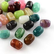 Column Imitation Gemstone Acrylic Beads, Mixed Color, 20x15mm, Hole: 3mm(X-OACR-R025-M)