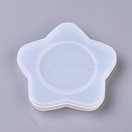 DIY Star Mirror Lid Silicone Molds, Resin Casting Molds, For UV Resin, Epoxy Resin Jewelry Making, White, 84x84x7.3mm/85.4x85.4x5.5mm(DIY-G014-11)