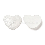 Imitation Gemstone Epoxy Resin Cabochons, Heart, White, 17x20x5mm(CRES-Z002-08A)