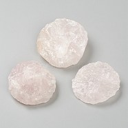 Rough Raw Natural Rose Quartz Beads, for Tumbling, Decoration, Polishing, Wire Wrapping, Wicca & Reiki Crystal Healing, No Hole/Undrilled, Flat Round, 44~53x11~24.7mm(G-H254-11B)