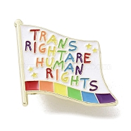 Rainbow Flag Alloy Enamel Pin Brooches, for Backpack Clothes, Colorful, 29.5x27.5x1.4mm(JEWB-C029-05G)