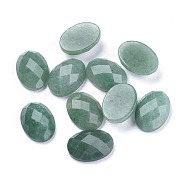 Natural Green Aventurine Cabochons, Faceted, Oval, 18x13x6mm(X-G-G760-A03)