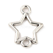 Tibetan Style Alloy Connector Charms, Cadmium Free & Lead Free, Star, Antique Silver, 15.5x11.5x1.5mm, Hole: 1.8mm(PALLOY-M217-25AS)