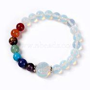 Natural & Synthetic Mixed Stone and Opalite Beads Stretch Bracelets, 2-1/8 inch(5.3~5.5cm)(BJEW-E354-A05)