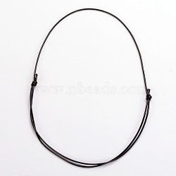 Korea Waxed Polyester Cord Necklace Making, Black, 14.17~28.35 inch(36~72cm), 1.5mm(AJEW-PH00620-01)