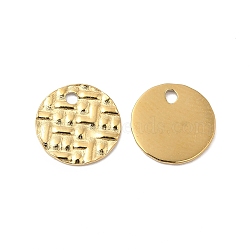 Ion Plating(IP) 304 Stainless Steel Charms, Flat Round Charm, Real 14K Gold Plated, 8x0.5mm, Hole: 1mm(STAS-Q215-09G)