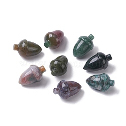 Natural Indian Agate Beads, No Hole/Undrilled, for Wire Wrapped Pendant Making, Filbert, 27.5~30x18~19.5mm(G-F711-10)