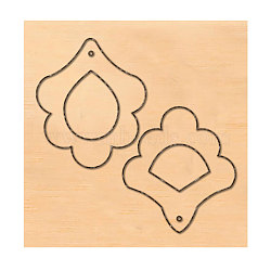 Wood Cutting Dies, with Steel, for DIY Scrapbooking/Photo Album, Decorative Embossing DIY Paper Card, Leaf, Flower Pattern, 10x10x2.4cm(DIY-WH0169-44)