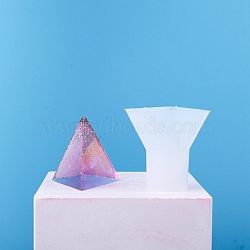 Silicone Molds, Resin Casting Molds, For UV Resin, Epoxy Resin Jewelry Making, Pyramid, White, 31.5x30x33mm(DIY-F041-12B)