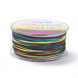 Segment Dyed Polyester Thread, Braided Cord, Colorful, 1mm, about 54.68 yards(50m)/roll(NWIR-I013-E-24)