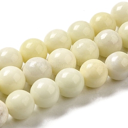Natural Jade Beads Strands, Round, 10~10.5mm, Hole: 1.2mm, about 37pcs/strand, 15.35''(39cm)(G-H298-A04-04)
