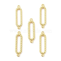 Alloy Connector Charms, Twisted Oval Links, Real 18K Gold Plated, 32x9x3mm, Hole: 1.6mm(FIND-G085-05G)