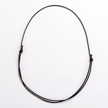 Korea Waxed Polyester Cord Necklace Making, Black, 14.17~28.35 inch(36~72cm), 1.5mm