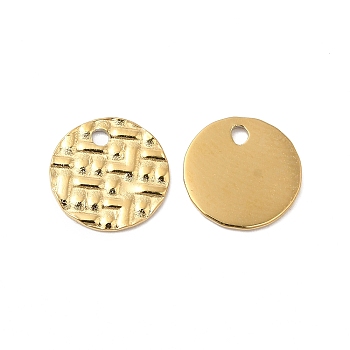 Ion Plating(IP) 304 Stainless Steel Charms, Flat Round Charm, Real 14K Gold Plated, 8x0.5mm, Hole: 1mm