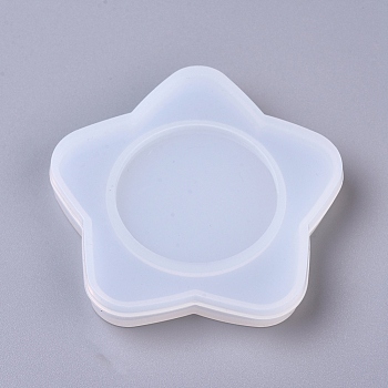DIY Star Mirror Lid Silicone Molds, Resin Casting Molds, For UV Resin, Epoxy Resin Jewelry Making, White, 84x84x7.3mm/85.4x85.4x5.5mm