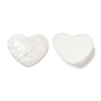 Imitation Gemstone Epoxy Resin Cabochons, Heart, White, 17x20x5mm