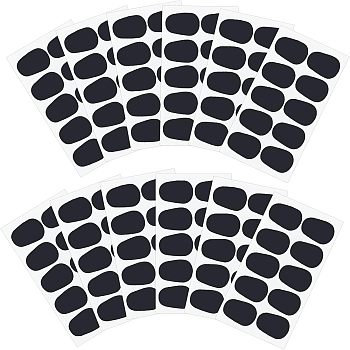 12 Sheets 3 Style Food Grade Silicone Saxophone & Clarinet Mouthpiece Cushions, Polygon, Black, 100x48~50x0.7~0.9mm, 10pcs/sheet, 4 sheets/style