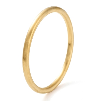Ion Plating(IP) 304 Stainless Steel Plain Bangles, Real 18K Gold Plated, Inner Diameter: 2-3/8 inch(6cm), Wide: 4mm