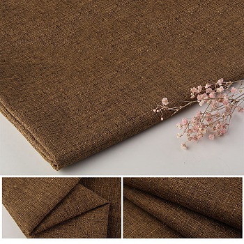 Polyester Imitation Linen Fabric, Sofa Cover, Garment Accessories, Rectangle, Saddle Brown, 29~30x19~20x0.09cm