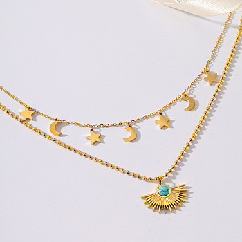 Exquisite Middle Eastern Ramadan Blue Diamond Bead Necklace Set for Women.