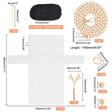 ensemble de sacs à bandoulière rectangulaires à tricoter bricolage(DIY-WH0182-69)-2