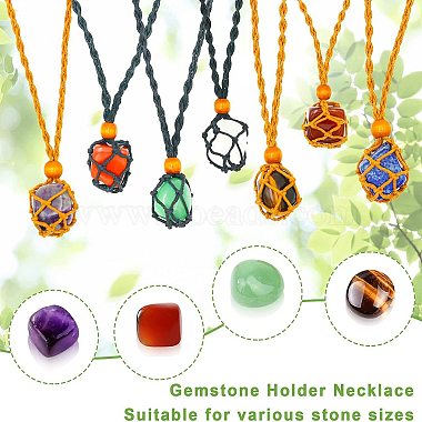 7 kits de joyería con piedras de cristal curativas para chakras(PW-WG48340-01)-2