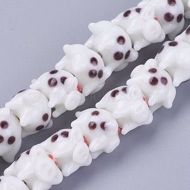 19mm White Pig Porcelain Beads