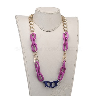 Personalized Aluminium & Acrylic Chain Necklaces(NJEW-JN02911-04)-4