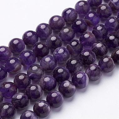 15 inch Round Natural Amethyst Beads Strands(GSR12mmC062)-2