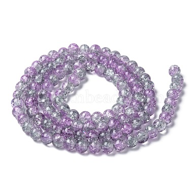 Spray Painted Crackle Glass Beads Strands(CCG-Q002-8mm-02)-2