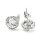 Brass Micro Pave Cubic Zirconia Ear Studs(EJEW-P261-17P)-2