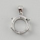 925 Sterling Silver Pendant Cabochon Settings(STER-WH0816-004P-02)-1