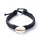 Adjustable Cowhide Leather Cord Braided Bracelets(BJEW-JB04438-02)-1