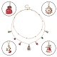 Alloy Satellite Chains Double Layer Necklace with Alloy Christmas Tree & Deer & Snowflake Charms(NJEW-JN04327)-1