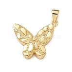 Brass Pendants, Butterfly Charms, Real 18K Gold Plated, 18.5x20x4mm, Hole: 4.5x3.5mm(KK-F930-18G)