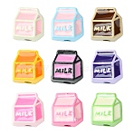 45Pcs 9 Colors Baking Paint Alloy Beads, Milk Carton, Mixed Color, 9x8.5x5mm, Hole: 1.8mm, 5pcs/color(FIND-CJ0003-28)