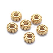 Brass Spacer Beads, Long-Lasting Plated, Flat Round, Matte Gold Color, 5x2mm, Hole: 1.8mm(KK-F800-33G)