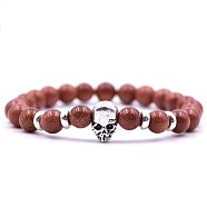 Synthetic Goldstone Stretch Bracelets, Skull(OR4377-4)