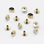 Brass Ear Nuts, Bullet Clutch Earring Backs with Pad, for Droopy Ears, Long-Lasting Plated, Real 18K Gold Plated, Nickel Free, 6.5x4mm, Hole: 0.8mm(KK-F727-06G-NF)