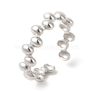 304 Stainless Steel Oval Wrap Open Cuff Ring for Women, Stainless Steel Color, US Size 6 3/4(17.1mm)(X-RJEW-E063-15P-02)