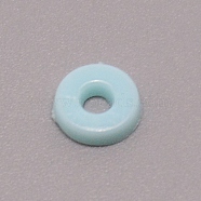 Opaque Acrylic Beads, Flat Round, Light Sky Blue, 6x1.5mm, Hole: 2mm, about 830pcs/bag(FIND-CJC0012-002F)