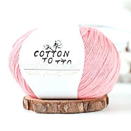 Milk Cotton Knitting Yarn, for Garments Scarves Sweater Shawl Hats, Pink, 0.5~1mm, about 131.23 Yards(120m)/Skein(PW-WGC6668-35)